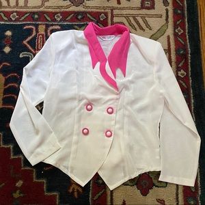 Vintage 1980s Sheer White Blazer